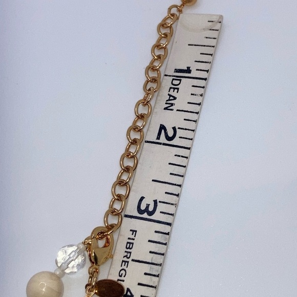 Vtg Joan Rivers Beige Swirl Lucite Clear Acrylic Beaded Necklace 33” + 3” Ext. - Picture 7 of 7